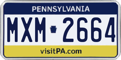 PA license plate MXM2664