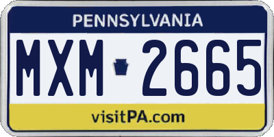PA license plate MXM2665