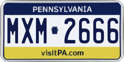 PA license plate MXM2666