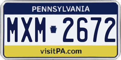 PA license plate MXM2672