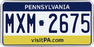 PA license plate MXM2675