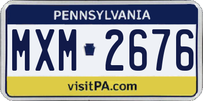 PA license plate MXM2676