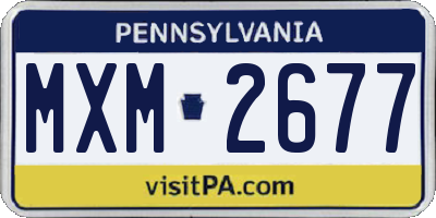PA license plate MXM2677