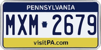 PA license plate MXM2679