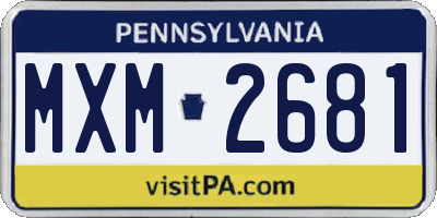 PA license plate MXM2681
