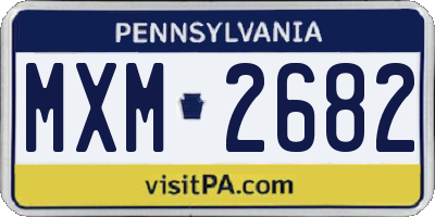 PA license plate MXM2682
