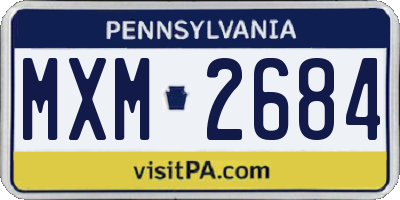 PA license plate MXM2684