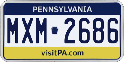 PA license plate MXM2686