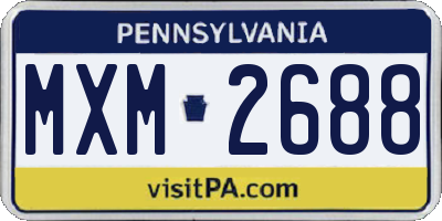 PA license plate MXM2688