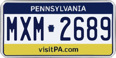 PA license plate MXM2689