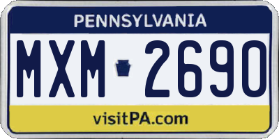 PA license plate MXM2690