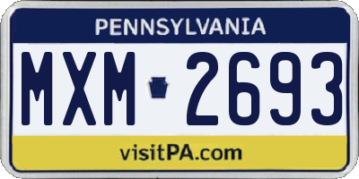 PA license plate MXM2693