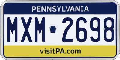 PA license plate MXM2698