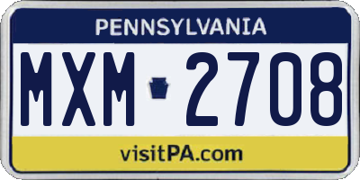 PA license plate MXM2708