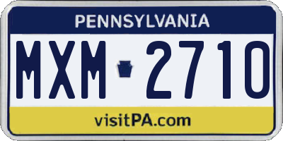 PA license plate MXM2710