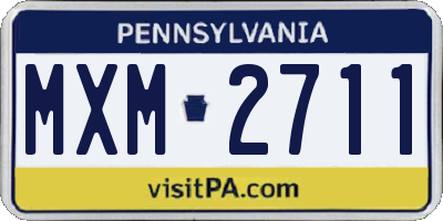 PA license plate MXM2711