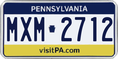 PA license plate MXM2712