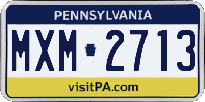 PA license plate MXM2713