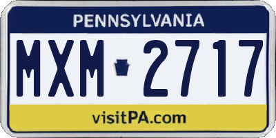 PA license plate MXM2717