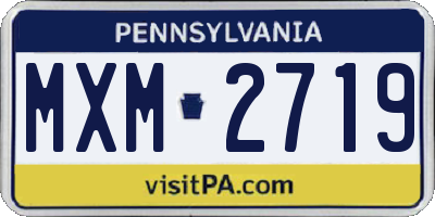 PA license plate MXM2719