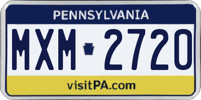 PA license plate MXM2720