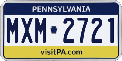 PA license plate MXM2721
