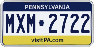 PA license plate MXM2722