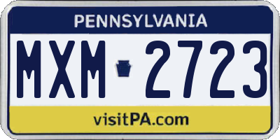 PA license plate MXM2723