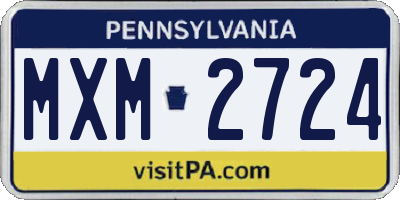 PA license plate MXM2724