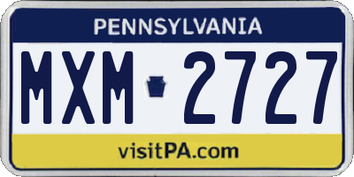 PA license plate MXM2727