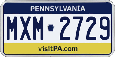 PA license plate MXM2729