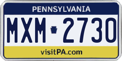 PA license plate MXM2730