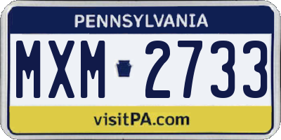 PA license plate MXM2733