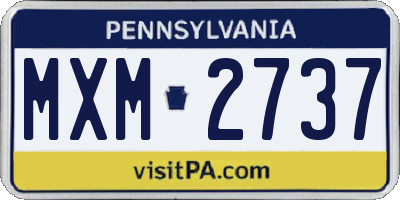 PA license plate MXM2737