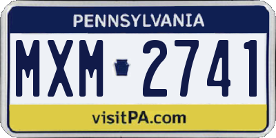 PA license plate MXM2741