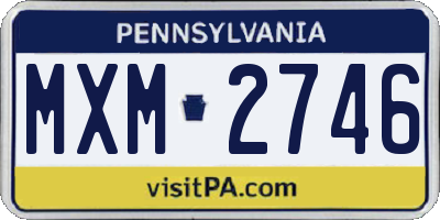 PA license plate MXM2746