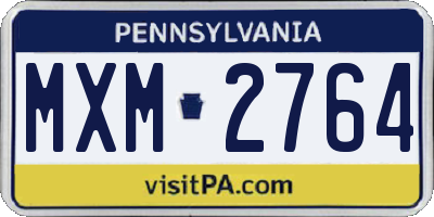 PA license plate MXM2764
