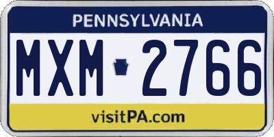 PA license plate MXM2766
