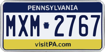 PA license plate MXM2767