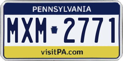 PA license plate MXM2771