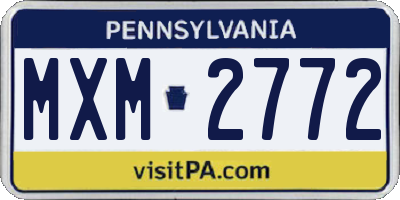 PA license plate MXM2772