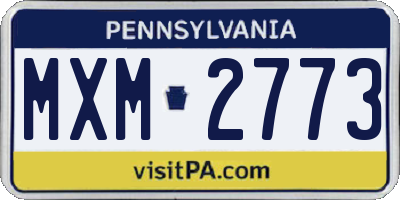 PA license plate MXM2773