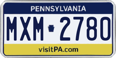 PA license plate MXM2780