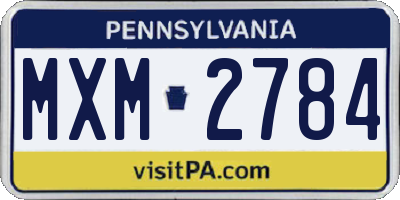 PA license plate MXM2784