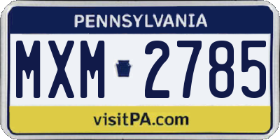 PA license plate MXM2785