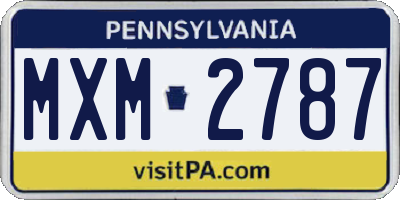 PA license plate MXM2787