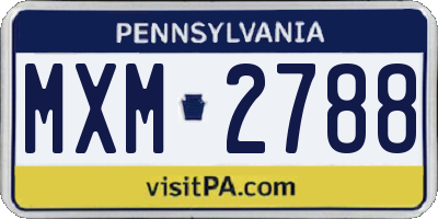 PA license plate MXM2788