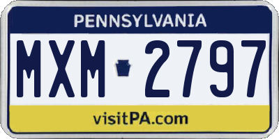 PA license plate MXM2797
