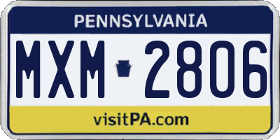 PA license plate MXM2806