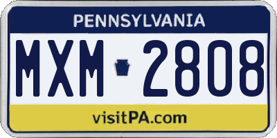 PA license plate MXM2808